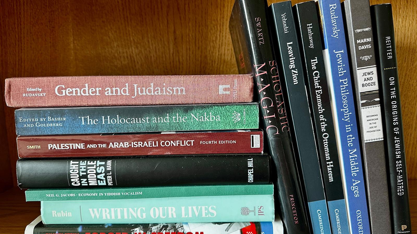 photo of books on Jewish topics